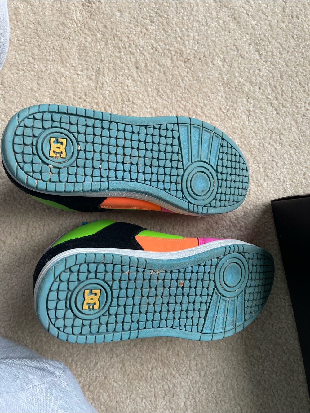 DC Kids Neon Pink, Green & Orange High-Top Sneakers - Picture 3 of 4